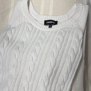 Express Ivory Cable Knit Sweater XL UniSex